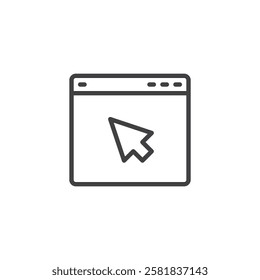 Command window line icon. linear style sign for mobile concept and web design. A terminal window with a cursor outline vector icon. Symbol, logo illustration. Vector graphics