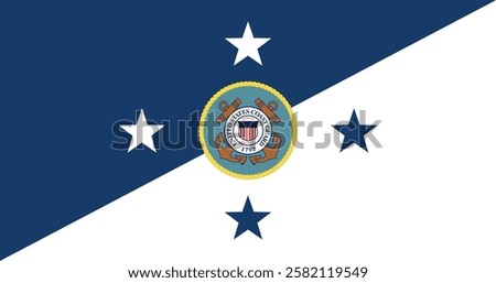 Commandant of the United States Coast Guard Flag Vector Illustration Premium Quality
