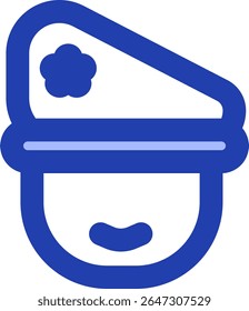 comandante beret ícone azul estilo design