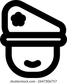comandante beret ícone esboçado estilo design