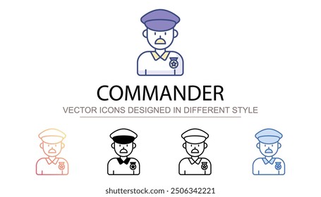 Commander icon design with white background stock illustration