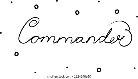 Commander phrase handwritten with a calligraphy brush. Order in French. Modern brush calligraphy. Isolated word black