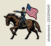 Commander of Union Army Riding the Horse