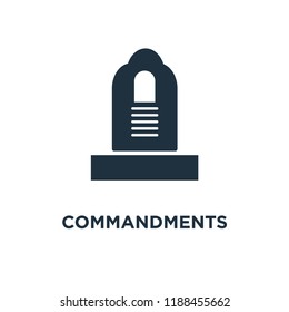 Commandments icon. Black filled vector illustration. Commandments symbol on white background. Can be used in web and mobile.