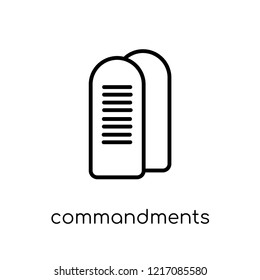 Commandments icon. Trendy modern flat linear vector Commandments icon on white background from thin line Religion collection, editable outline stroke vector illustration