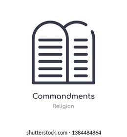commandments outline icon. isolated line vector illustration from religion collection. editable thin stroke commandments icon on white background