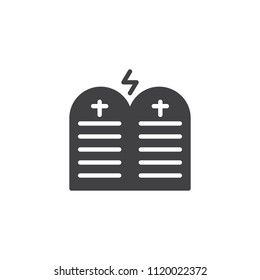 Commandments Stones vector icon. filled flat sign for mobile concept and web design. Tablets of the Covenant simple solid icon. Symbol, logo illustration. Pixel perfect vector graphics