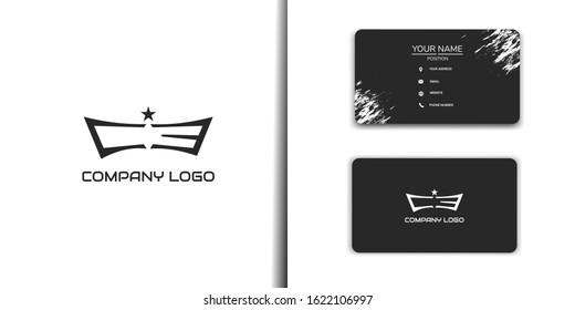 Commando logo set with business card