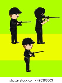 Commando and Masked Agent with Guns