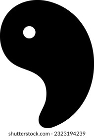 Una silueta vectorial aislada en forma de coma.