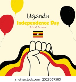 Comemore a independência de Uganda com modelos coloridos de banner