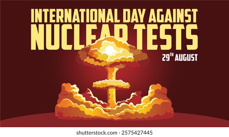 commemorating nuclear test day. vector illustration