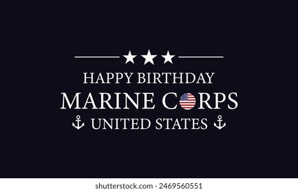 Commemorating the US Marine Corps Birthday with Text Flag design