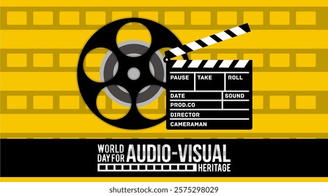 commemorating world audio visual day, vector illustration design