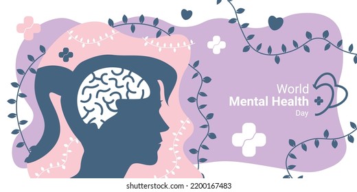 commemorating world mental health day, with the concept of women who are in need of mental health