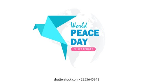 commemorating world peace day - 21 september. peace day celebration with abstract dove design ornament