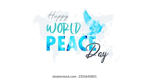 commemorating world peace day - 21 september. peace day celebration with abstract dove design ornament
