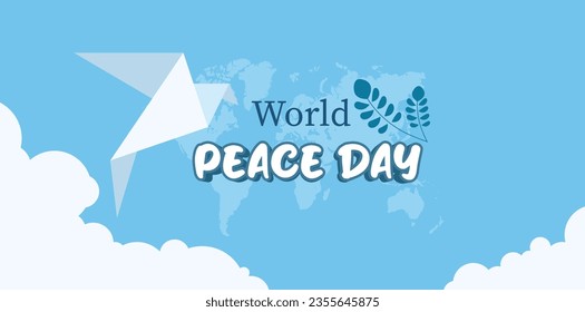 commemorating world peace day - 21 september. peace day celebration with abstract dove design ornament