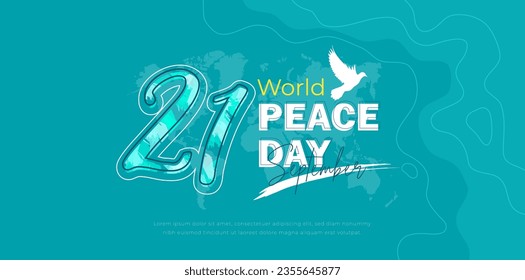 commemorating world peace day - 21 september. peace day celebration with abstract dove design ornament