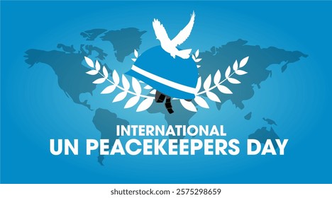 commemorating world peacekeepers day, vector illustration design