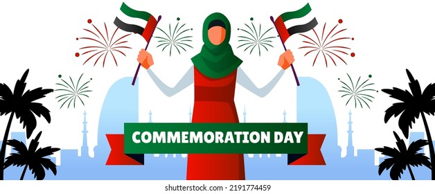 commemoration day horizontal banner vector flat design