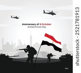 Commemoration of October War Victory with Egyptian Flag