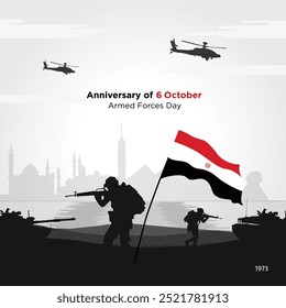 Commemoration of October War Victory with Egyptian Flag