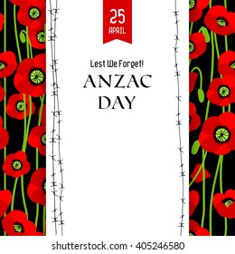 Commemorative Anzac card for design banner,ticket, leaflet and so on.Template page. 