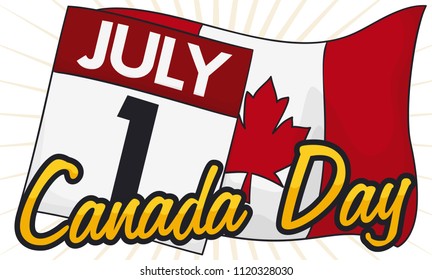 Commemorative Banner Canada Day Looseleaf Calendar Stock Vector ...