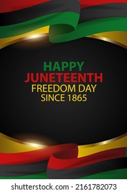 Commemorative Banner Juneteenth Flag Decorative Golden Stock Vector ...