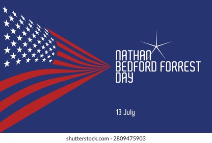 A commemorative design featuring a stylized american flag graphic element to mark nathan bedford forrest