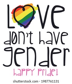 Diseño conmemorativo con el corazón sobre los colores del arcoiris y mensaje alentador, para celebrar el evento del amor y el Orgullo sin discriminación de género.
