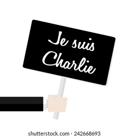 Commemorative message paying respect to Charlie with the banner saying Je suis Charlie in French