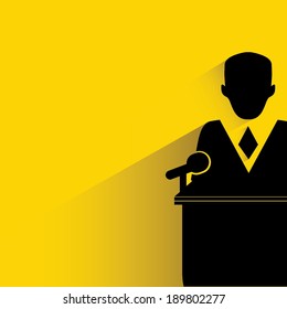 Commencement Speech, Declaration Symbol, Yellow And Shadow Background