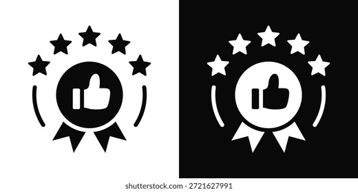 Icono de elogio blanco y negro estilo de fondo