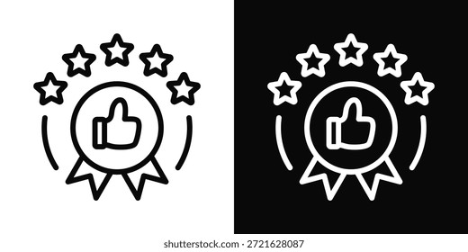 Icono de elogio blanco y negro estilo de fondo