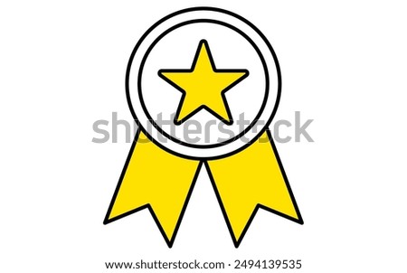 Commendation ribbons, business icons for targets, goal attainment, and goals, Vector Illustration