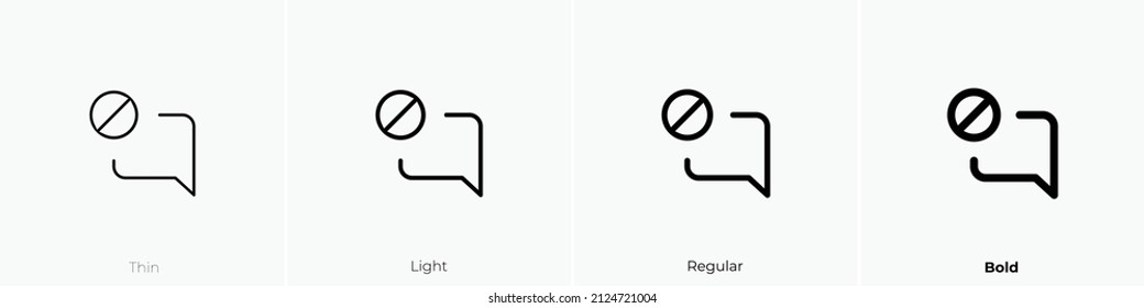 comment alt block icon. Thin, Light Regular And Bold style design isolated on white background