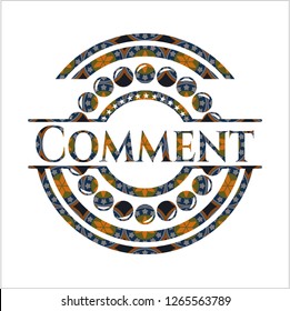 Comment arabic style emblem. Arabesque decoration.