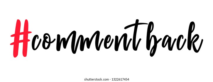 comment back hashtag symbol