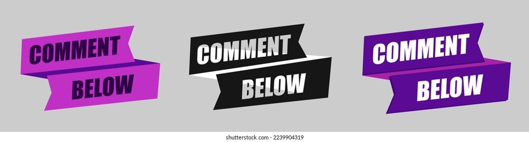 Comment Below Lettering. Design For Blog Post Social Media