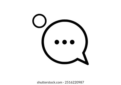 Comment black icon, isolated on white background. Vector illustration.