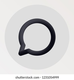 Comment blended bold black line icon. Vector illustration of speech bubble shape fluid pictogram in a circle over white background for your graphic and web design