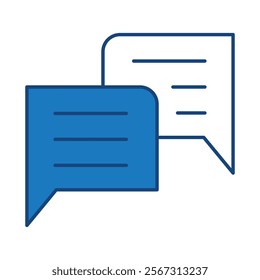 Comment Blue Icon. Digital Marketing Icon Editable Stroke Vector Illustration