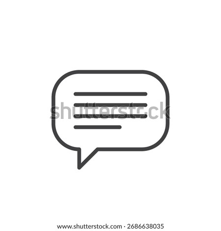 Comment bubble line icon showing speech outline vector icon. Ideal sign and symbol for social media posts, forums, or feedback systems. Modern minimal outline design.