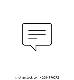 Comment bubble speech message single icon line style graphic design vector