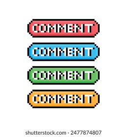 comentario Botón 8 bits texto comentario Pixel art 8 bits para juego