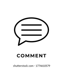 Comment button icon vector for social media. Comment icon Vector illustration design template. Comment icon or button for video channel, blog, social media concept and background banner