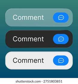 Comment button set for element call to action design