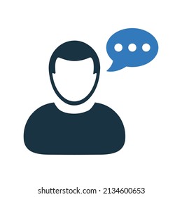 Comment, communication, gentleman icon. Simple editable vector illustration.